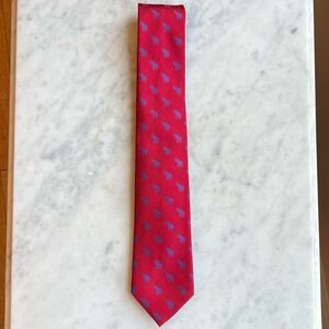 Alara Men’s Tie Vintage Elephants Red Purple Patterned